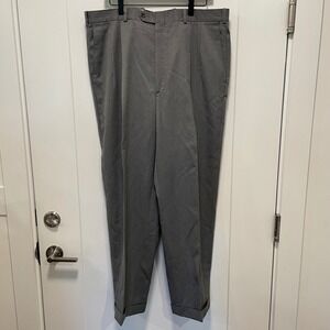 JB Britches Nordstrom Mens Grey 100% Virgin Wool Pleated Cuffed Dress Pants 38